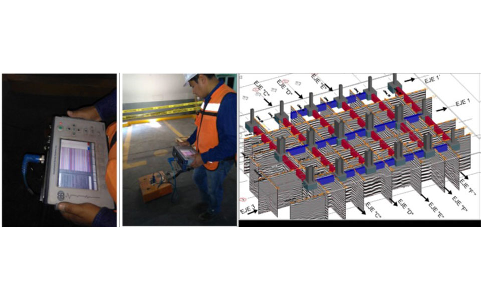 Estudio de Georadar para determinar tipo de cimentación y profundidad de desplante, edificio de oficinas, Estado de México