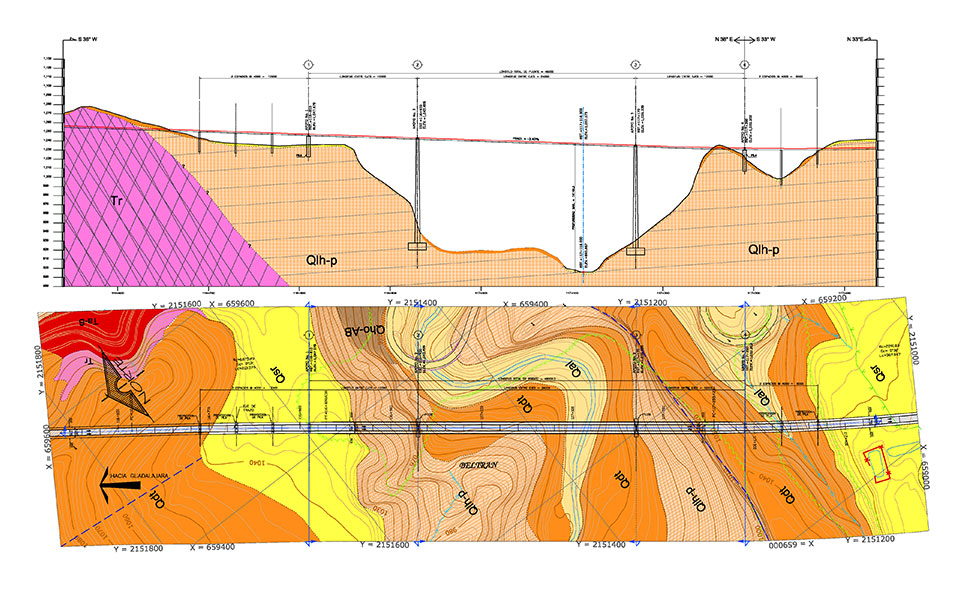 Levantamiento geológico detallado, Puente Beltrán Autopista Guadalajara – Colima, Jalisco México