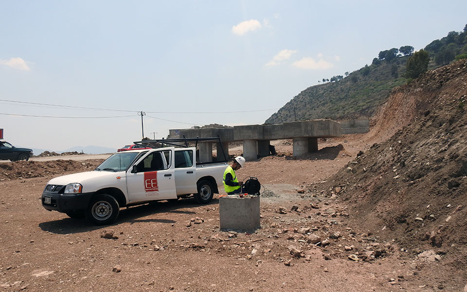 Medición de inclinómetro vertical, Ladera inestable en Acambay, Estado de México